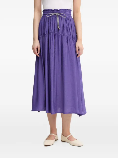 La Petite Française Josette drawstring midi skirt Purple PFJOSETTE