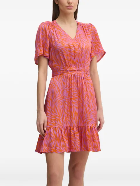 La Petite Française Ryhana ruffled V-neck mini dress Orange PFRYHANA