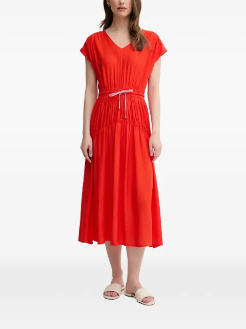 La Petite Française V-neck drawstring midi dress Red PFRAYAN