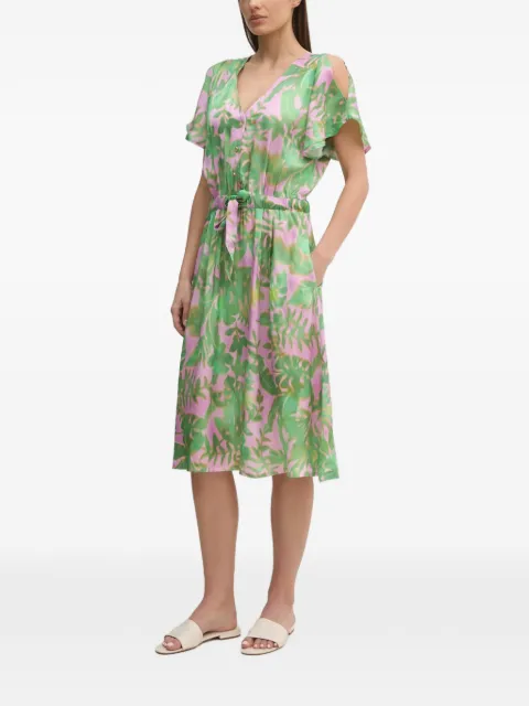 La Petite Française Ronnie floral-print tie-waist midi dress Green PFRONNIE