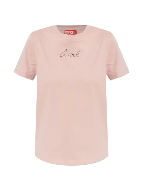 Diesel T-Reg-S2 rhinestone T-shirt Pink A225030JMBD