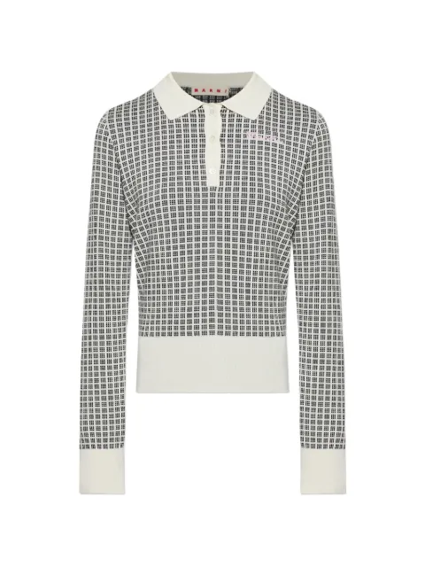 Marni patterned polo top Neutrals POMD0063Q0UFZ633
