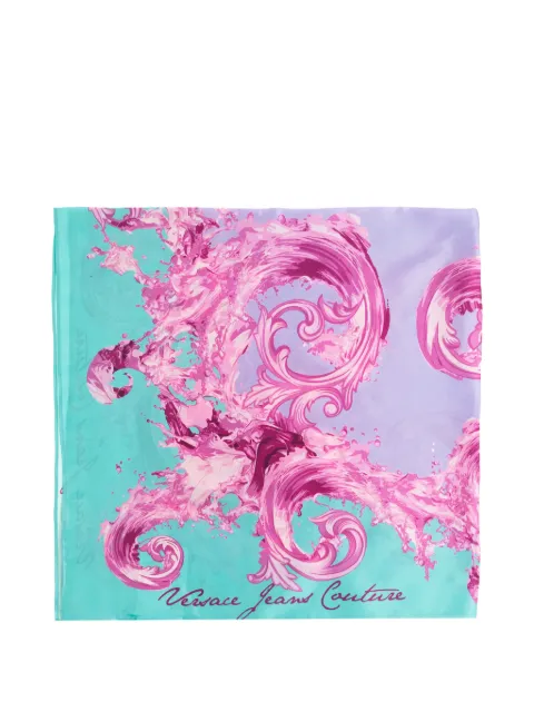 Versace Jeans Couture floral silk scarf Blue 80HA7H02ZG433