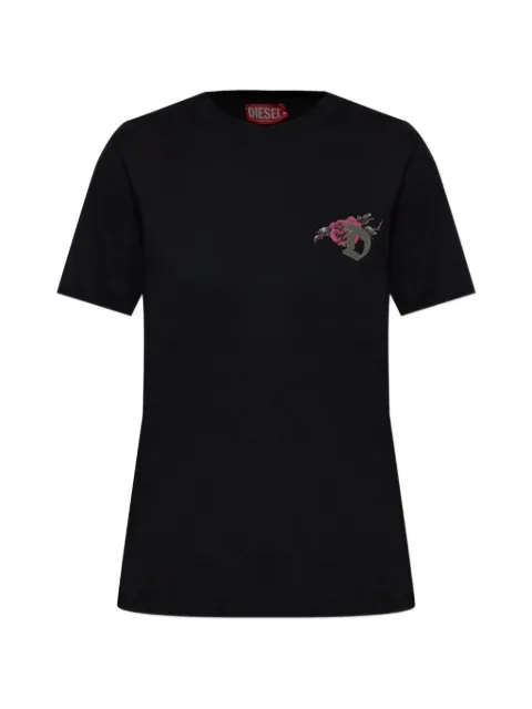 Diesel rose graphic T-shirt Black A224880JMBD