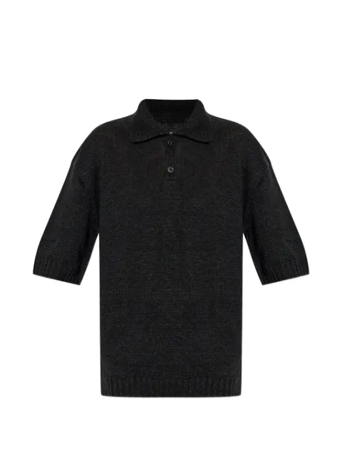 Maison Margiela Gardening Hemp buttoned polo shirt Black S51GL0055M13099
