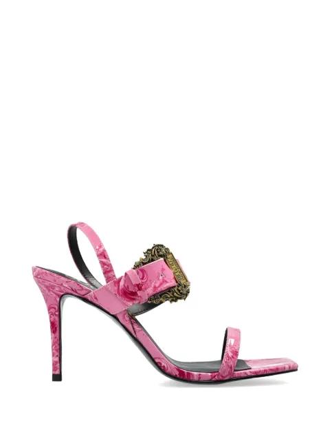 Versace Jeans Couture Emily buckle patterned heeled sandals Pink 80VA3S71ZS366
