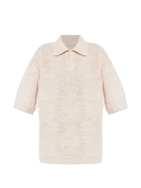 Maison Margiela linen polo top Neutrals S51GL0055M13099