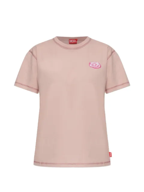 Diesel T-Normy topstitch logo T-shirt Pink A213570PLAT