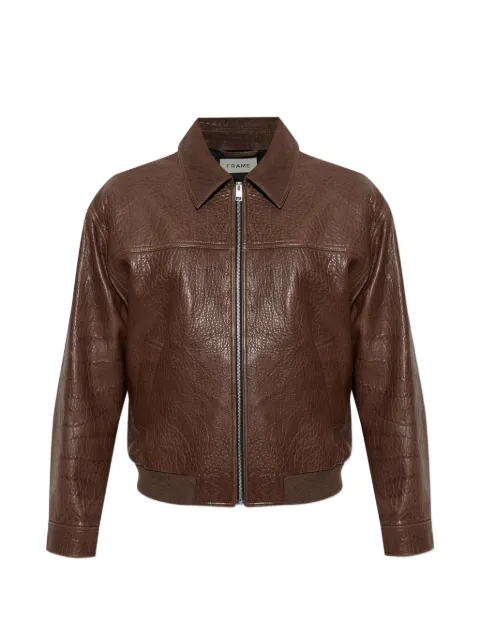 FRAME zip leather jacket Brown MS26LJA006