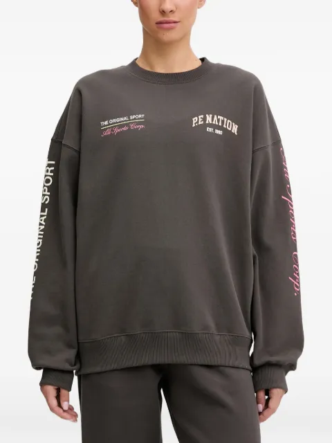 P.E Nation logo-lettering sweatshirt Brown 254F068