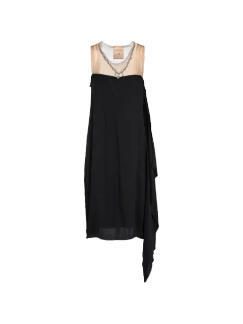 Semicouture panelled silk dress Black MR040625109