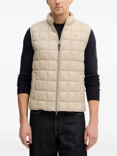 Hackett London quilted logo-embroidery gilet Neutrals HM4000089