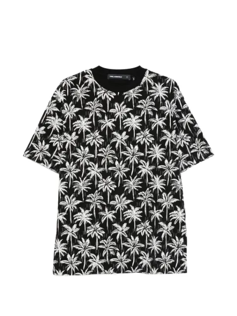 Karl Lagerfeld palm-print T-shirt Black 755139562224