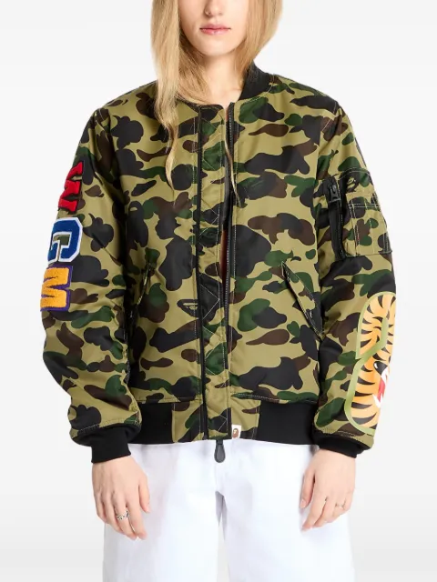 A BATHING APE® zip-up bomber jacket Green 001HJL301003MGRN