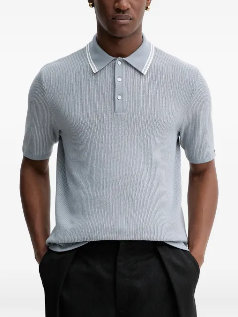 rag & bone ribbed-knit polo shirt Blue RH9125H6MCO