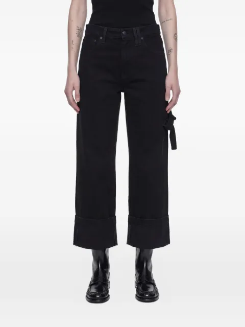 Simone Rocha tie detail cropped jeans Black 4189C1308