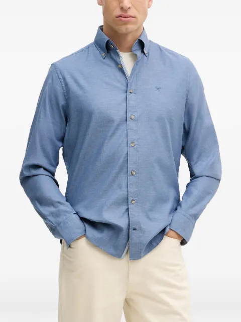 Hackett London button-fastening logo-embroidered shirt Blue HM3010548