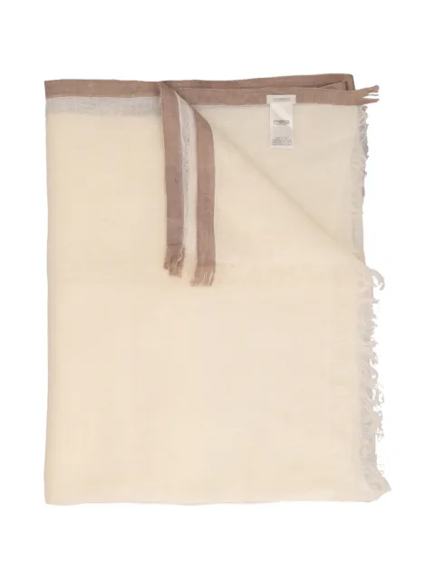 Malo fringed-trim scarf Neutrals WCV24101042115