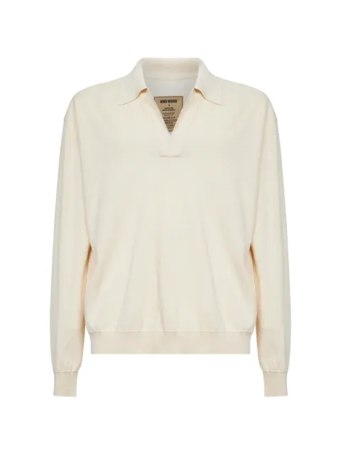 Uma Wang V-neck polo shirt Neutrals UK7545