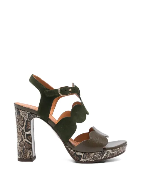 Chie Mihara Caliga scalloped sandals Green CALIGA