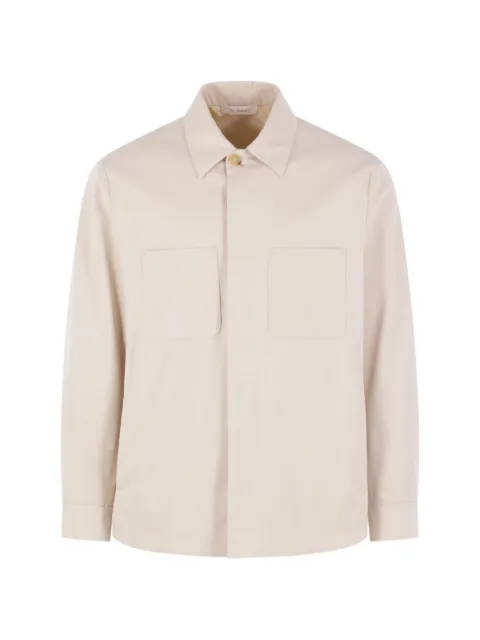 Umit Benan Jerome patch-pocket twill-pocket overshirt Neutrals QSM647416180030