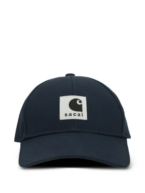 sacai x Carhartt Wip logo patch baseball cap Blue 2601093S
