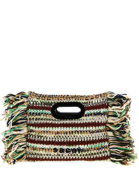 sacai small fringe shopping bag Neutrals S16401