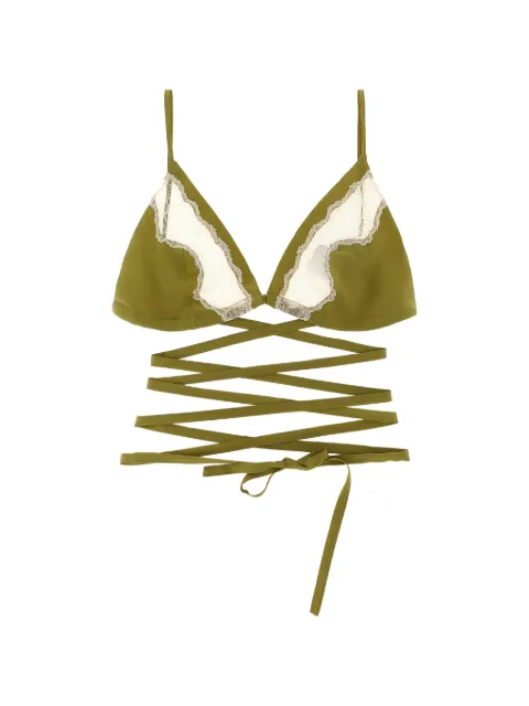 Jejia lace insert anna triangle bra Green MJD1854141BIKHAKISILK