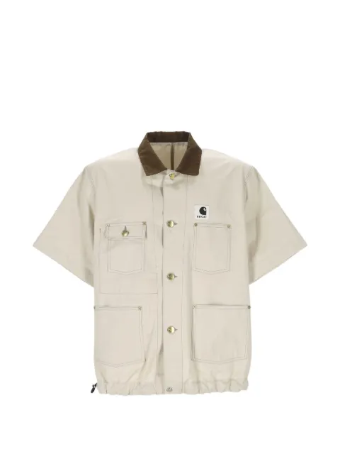 sacai x Carhartt WIP Duck corduroy-collar shirt Neutrals 2603991M