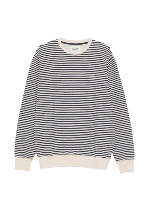 MC2 Saint Barth striped embroidered sweatshirt Neutrals PON0005