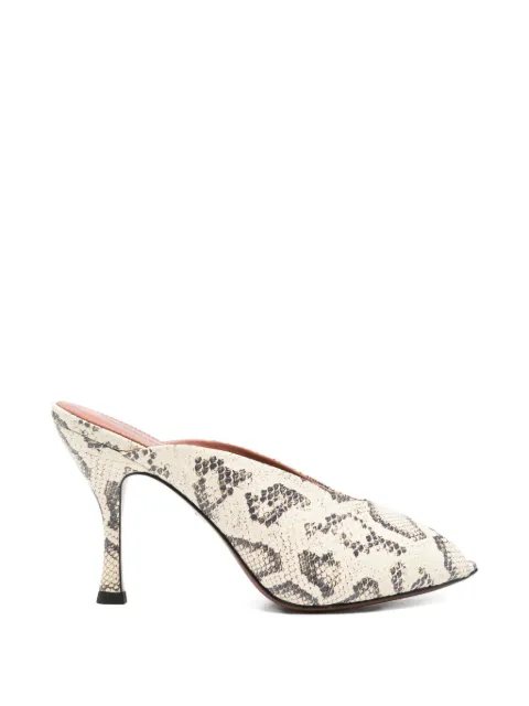 Lola Cruz snakeskin mules Neutrals 045Z99BK