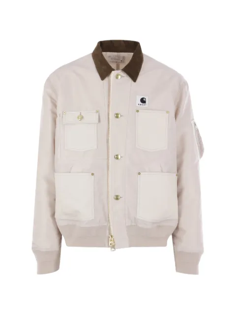 sacai collar pocket jacket Neutrals 2603990M