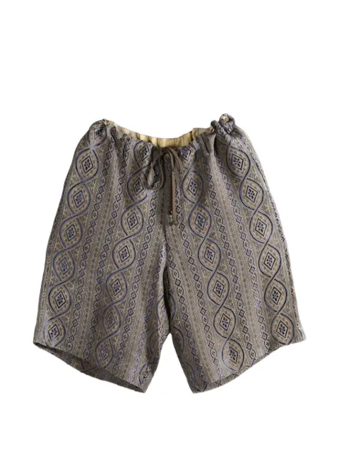Uma Wang Pallor patterned drawstring shorts Grey UM3521