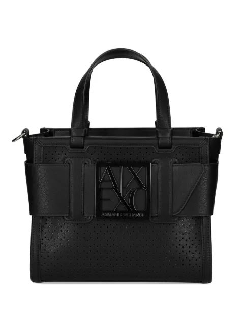 Armani Exchange perforated logo tote bag Black XW000392AF22626