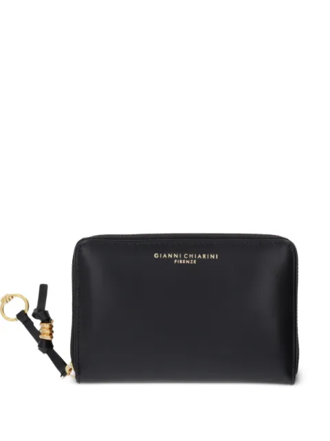 GIANNI CHIARINI Grain zip pendant wallet Black PF5043NA