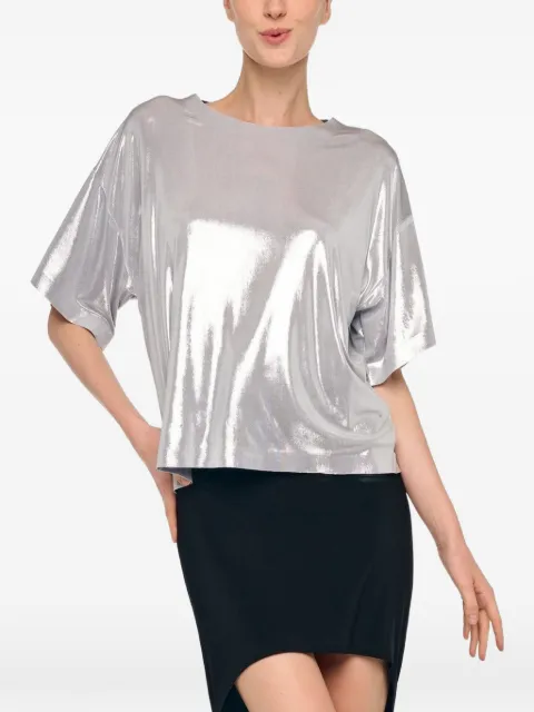 Norma Kamali boxy short-sleeve T-shirt Silver ST1266LMT05058