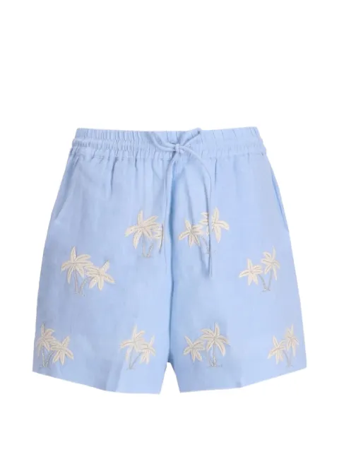 Benaras By Citrus palm tree-pattern shorts Blue BE24830