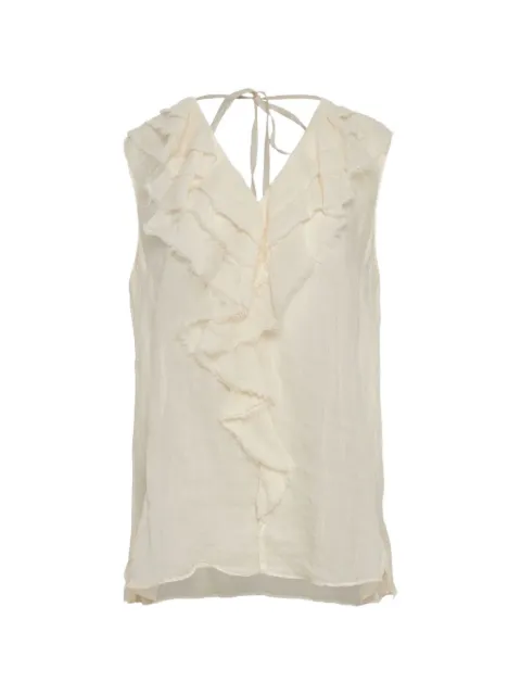 Devotion Elaria ruffled-neck blouse Neutrals 026010G