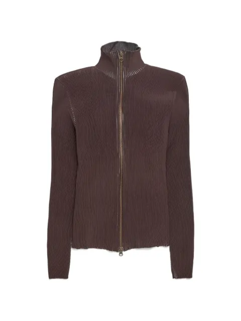 Isa Boulder zip-up ribbed cardigan Brown AW25WJK04