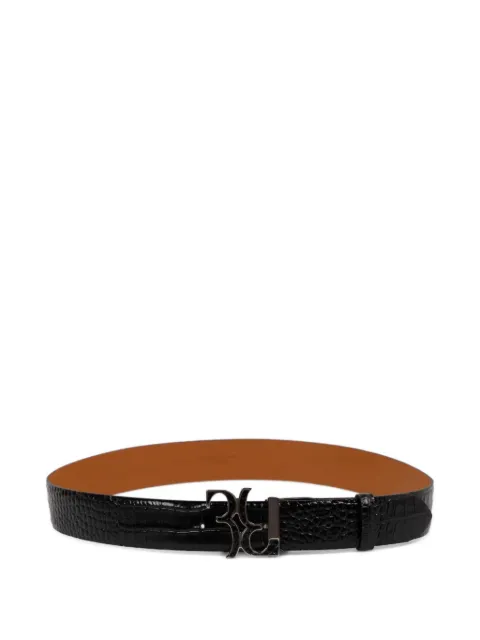 Billionaire crocco-effect buckle belt Black WAEAMVA0944BLE001N