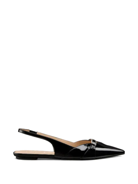 Stuart Weitzman Georgie Flat slingback flats Black SM975PATBLK