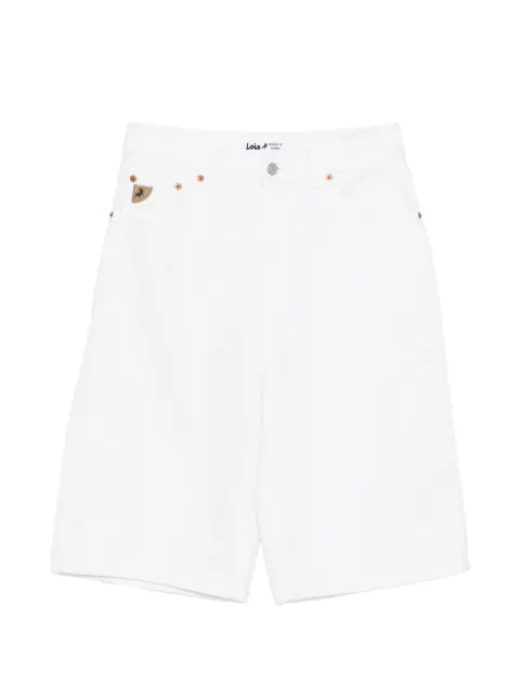 LOIS JEANS Camille logo patch shorts White 33207920