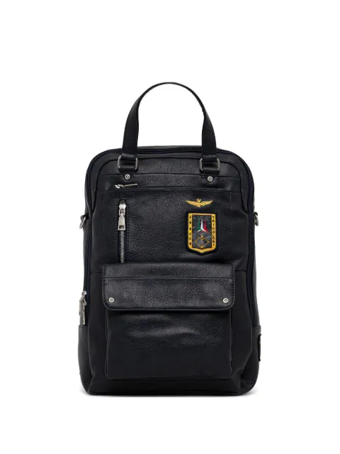 Aeronautica Militare top-handle patch-detail backpack Black AM476