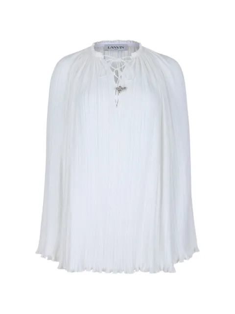 Lanvin pleated tie neck blouse White RWTO00015904P25