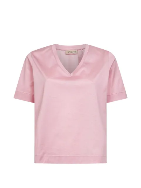 Blanca Vita V-neck T-shirt Pink 6020574000205
