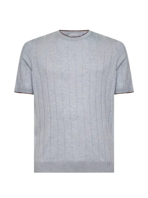 D4.0 trim-ribbed T-shirt Blue 431162351