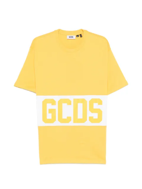 GCDS logo striped T-shirt Yellow Z0MLQC140J101