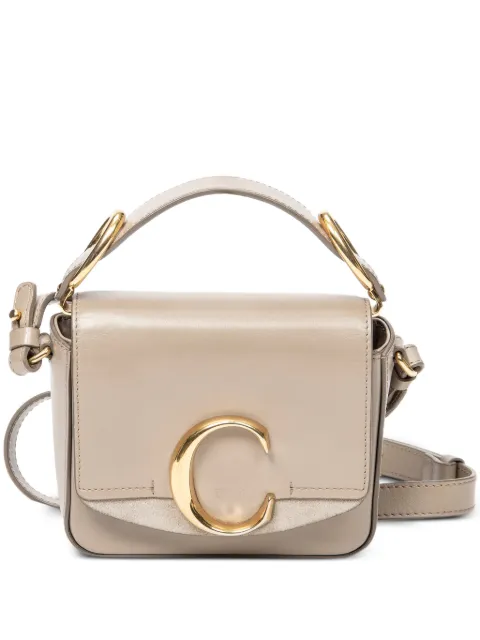 Chloé Pre-Owned C leather crossbody bag Neutrals 02