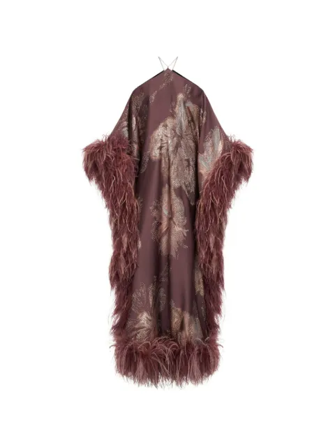 Taller Marmo Sza Sza Bloom feather-trimmed gown Purple TMRA2610341
