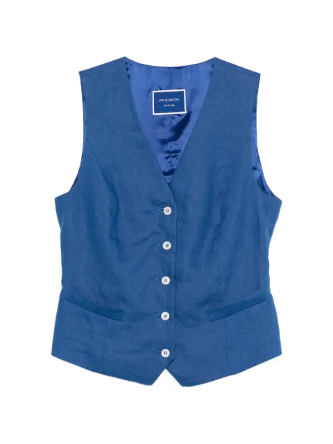 ANDIATA Maria V-neck waistcoat Blue 914734519